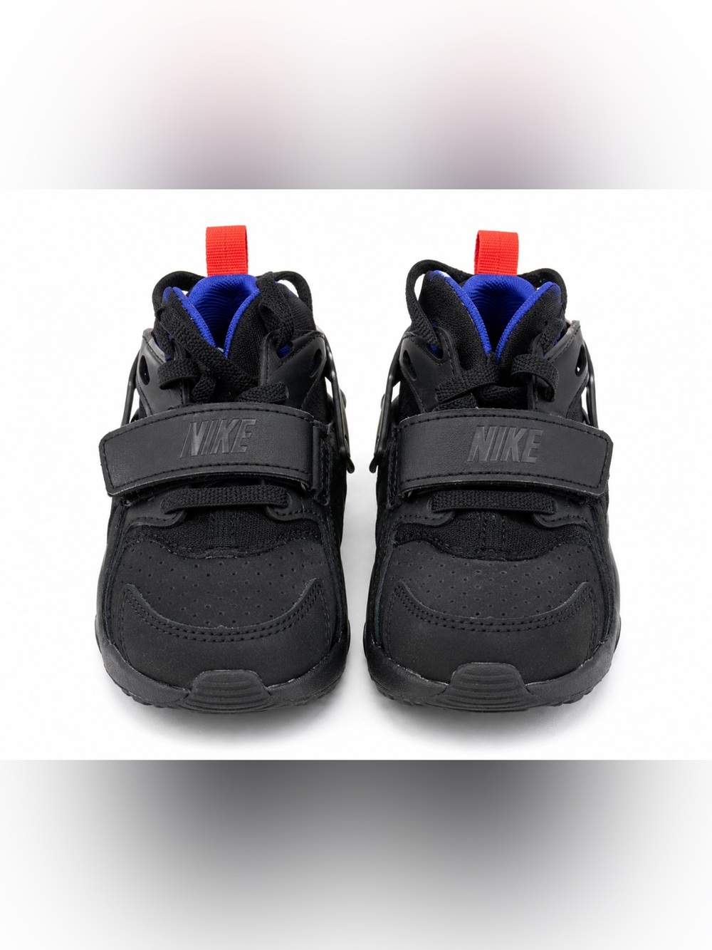 Nike Huarache Toddler Sneakers Black Blue Hook Loop Size 9